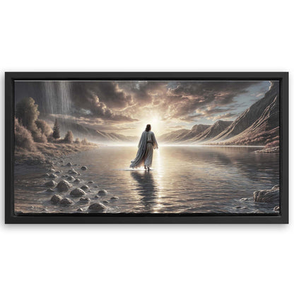 Save 33% When You Add A Frame To Your 20x10 Walking on Water - Faith Wall Art II Canvas Now