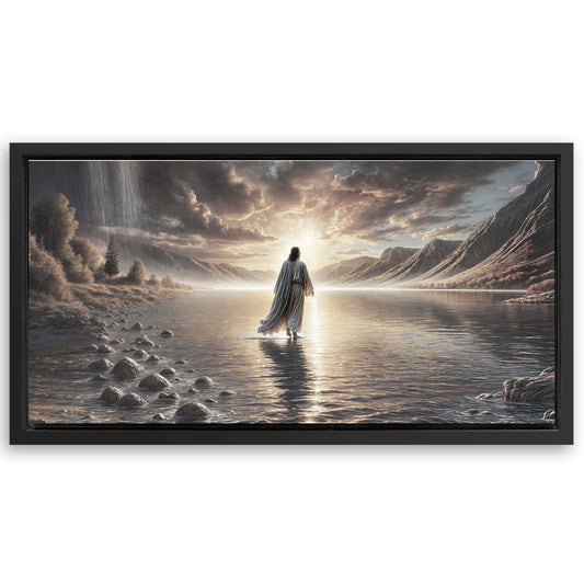 Save 33% When You Add A Frame To Your 60x30 Walking on Water - Faith Wall Art II Canvas Now