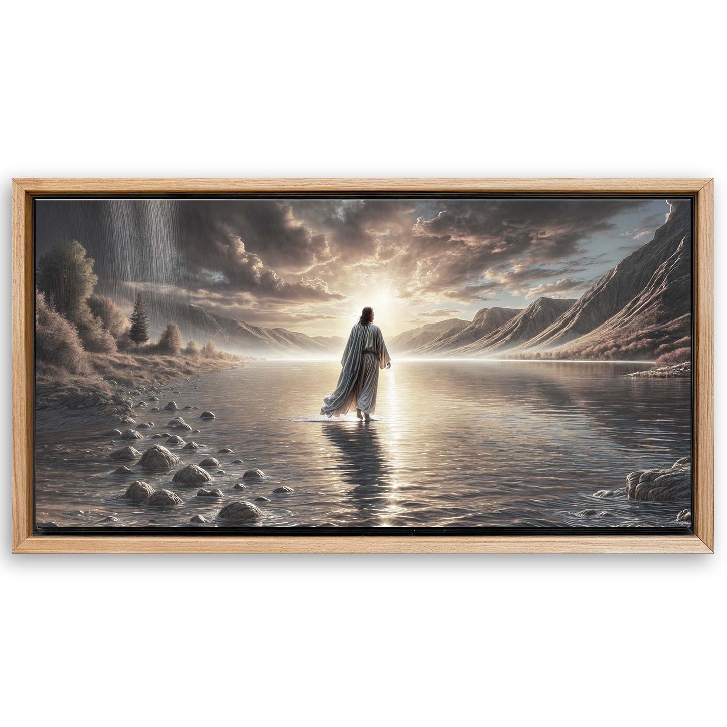 Save 33% When You Add A Frame To Your 20x10 Walking on Water - Faith Wall Art II Canvas Now