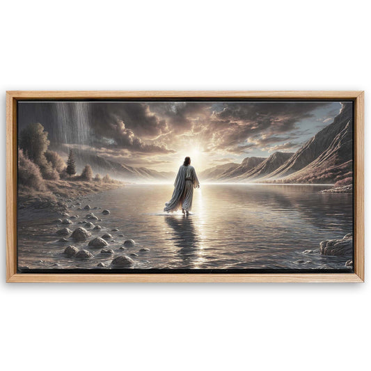 Save 33% When You Add A Frame To Your 20x10 Walking on Water - Faith Wall Art II Canvas Now