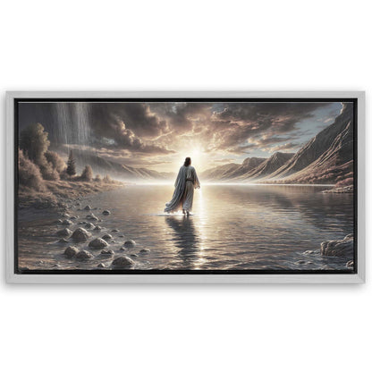 Save 33% When You Add A Frame To Your 60x30 Walking on Water - Faith Wall Art II Canvas Now