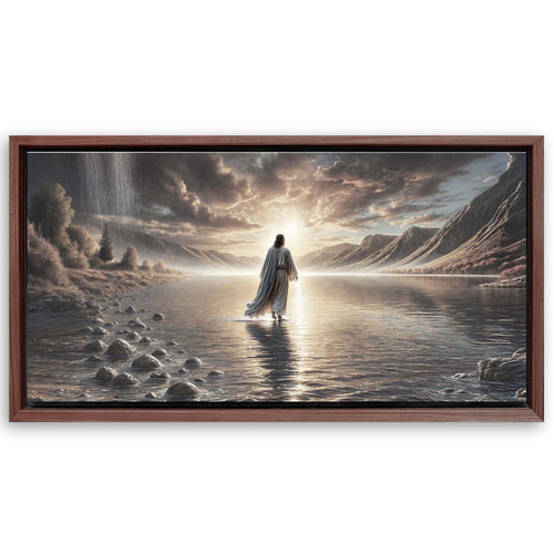 Save 33% When You Add A Frame To Your 60x30 Walking on Water - Faith Wall Art II Canvas Now