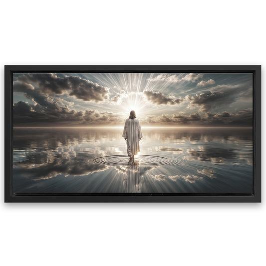 Save 33% When You Add A Frame To Your 20x10 Walking on Water - Faith Wall Art III Canvas Now