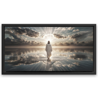 Save 33% When You Add A Frame To Your 48x24 Walking on Water - Faith Wall Art III Canvas Now