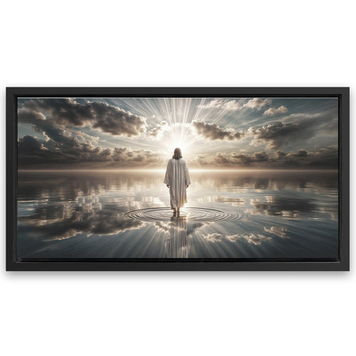 Save 33% When You Add A Frame To Your 48x24 Walking on Water - Faith Wall Art III Canvas Now