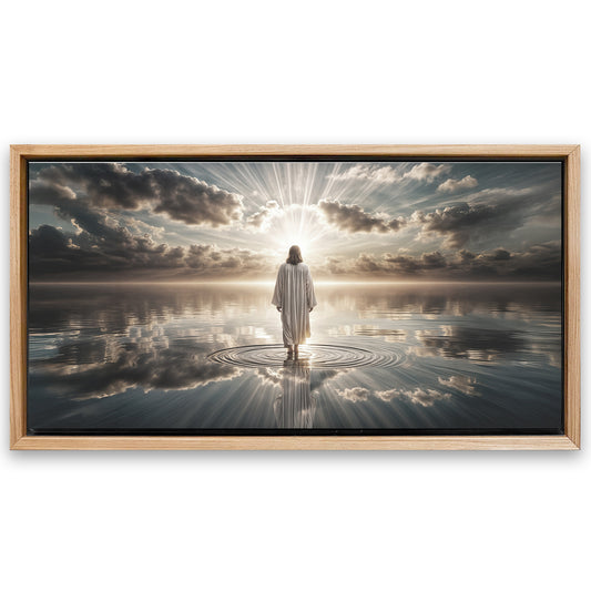 Save 33% When You Add A Frame To Your 20x10 Walking on Water - Faith Wall Art III Canvas Now