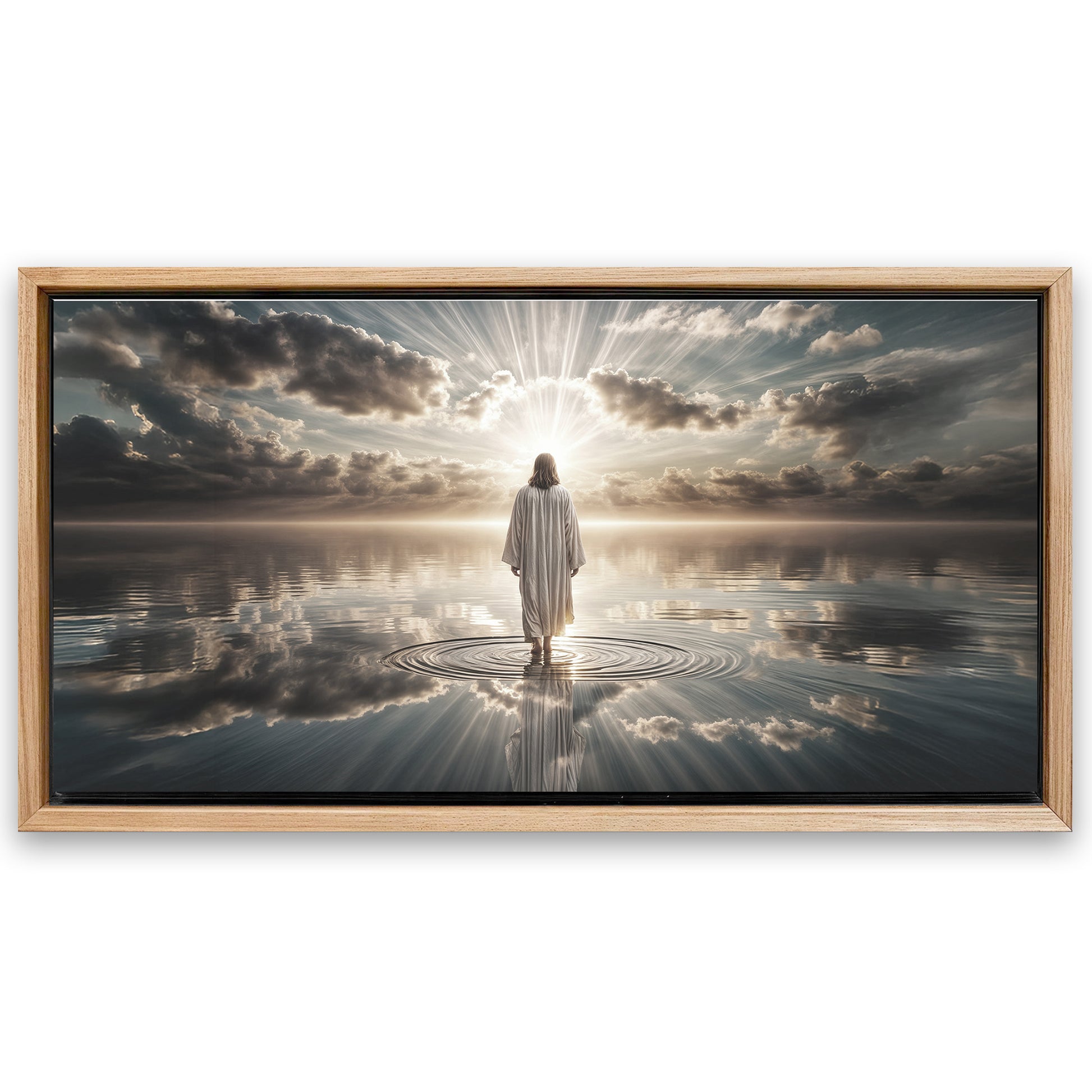Save 33% When You Add A Frame To Your 20x10 Walking on Water - Faith Wall Art III Canvas Now
