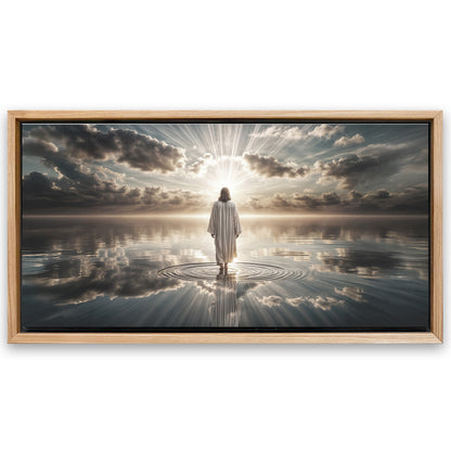 Save 33% When You Add A Frame To Your 48x24 Walking on Water - Faith Wall Art III Canvas Now
