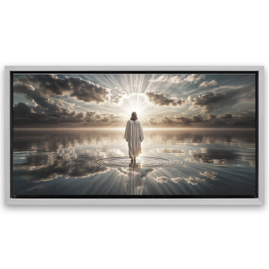 Save 33% When You Add A Frame To Your 60x30 Walking on Water - Faith Wall Art III Canvas Now