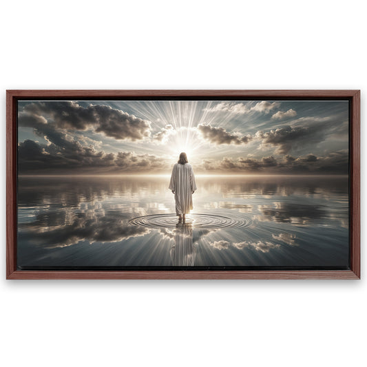 Save 33% When You Add A Frame To Your 20x10 Walking on Water - Faith Wall Art III Canvas Now