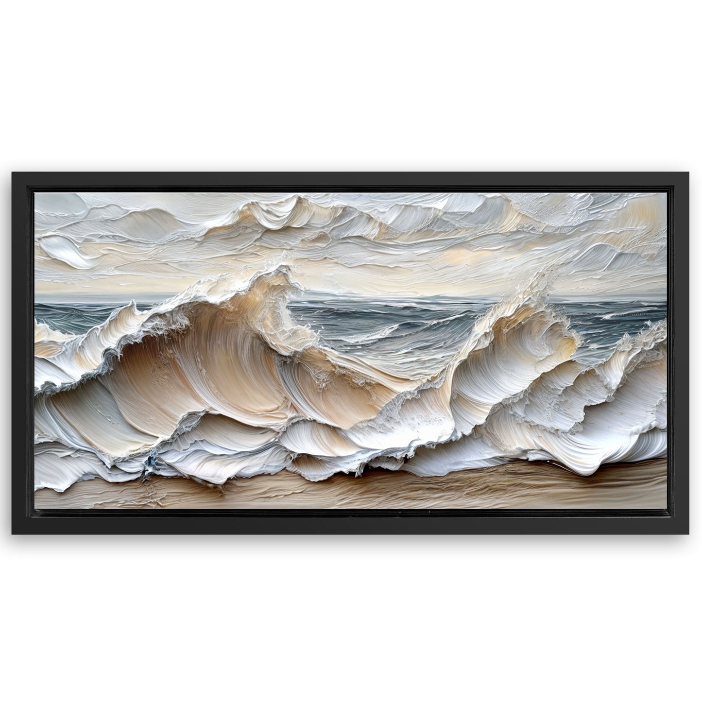 Save 33% When You Add A Frame To Your 20x10 Ocean Waves Wall Art Now