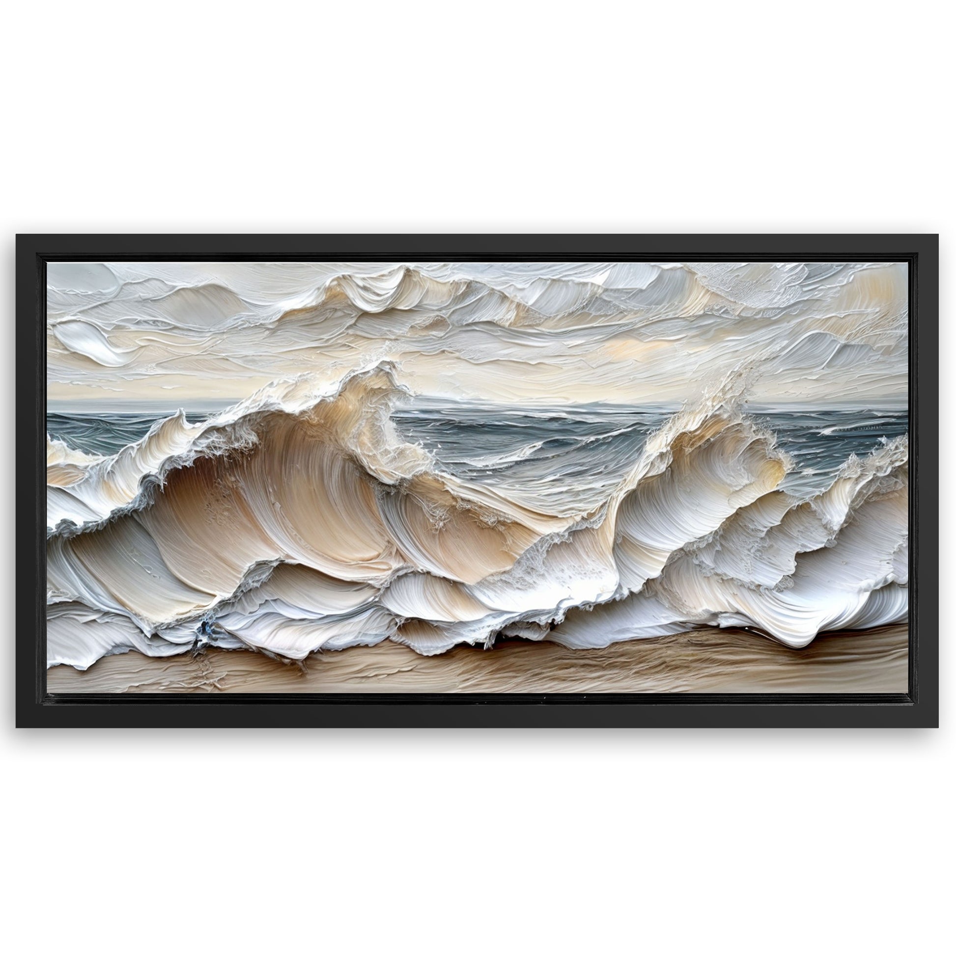 Save 33% When You Add A Frame To Your 20x10 Ocean Waves Wall Art Now