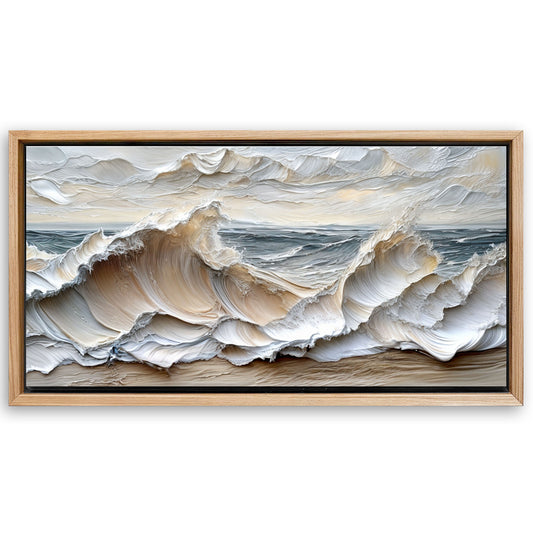 Save 33% When You Add A Frame To Your 60x30 Ocean Waves Wall Art Now