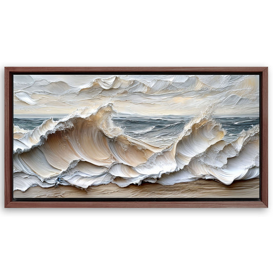 Save 33% When You Add A Frame To Your 60x30 Ocean Waves Wall Art Now