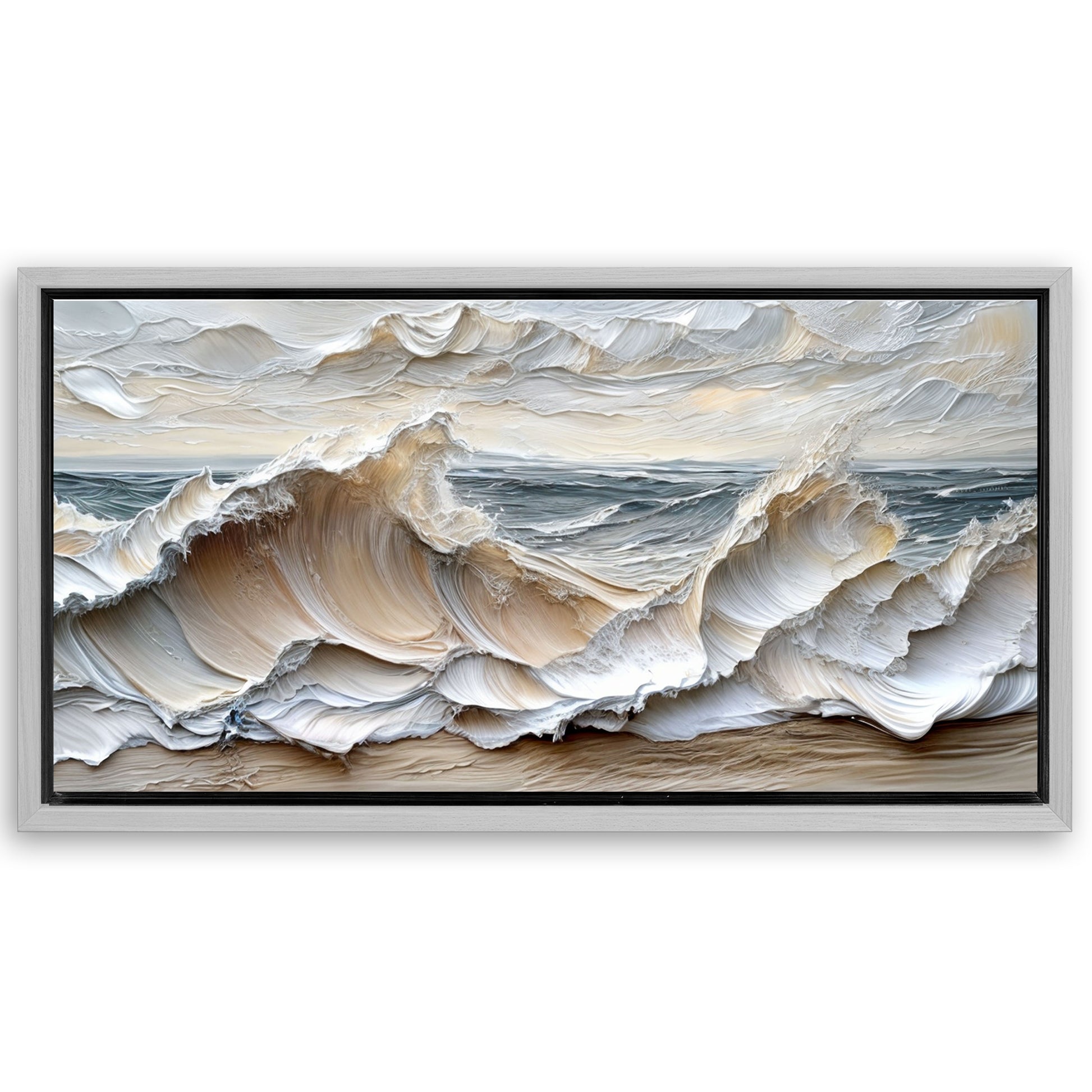 Save 33% When You Add A Frame To Your 20x10 Ocean Waves Wall Art Now