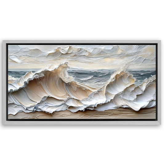 Save 33% When You Add A Frame To Your 60x30 Ocean Waves Wall Art Now