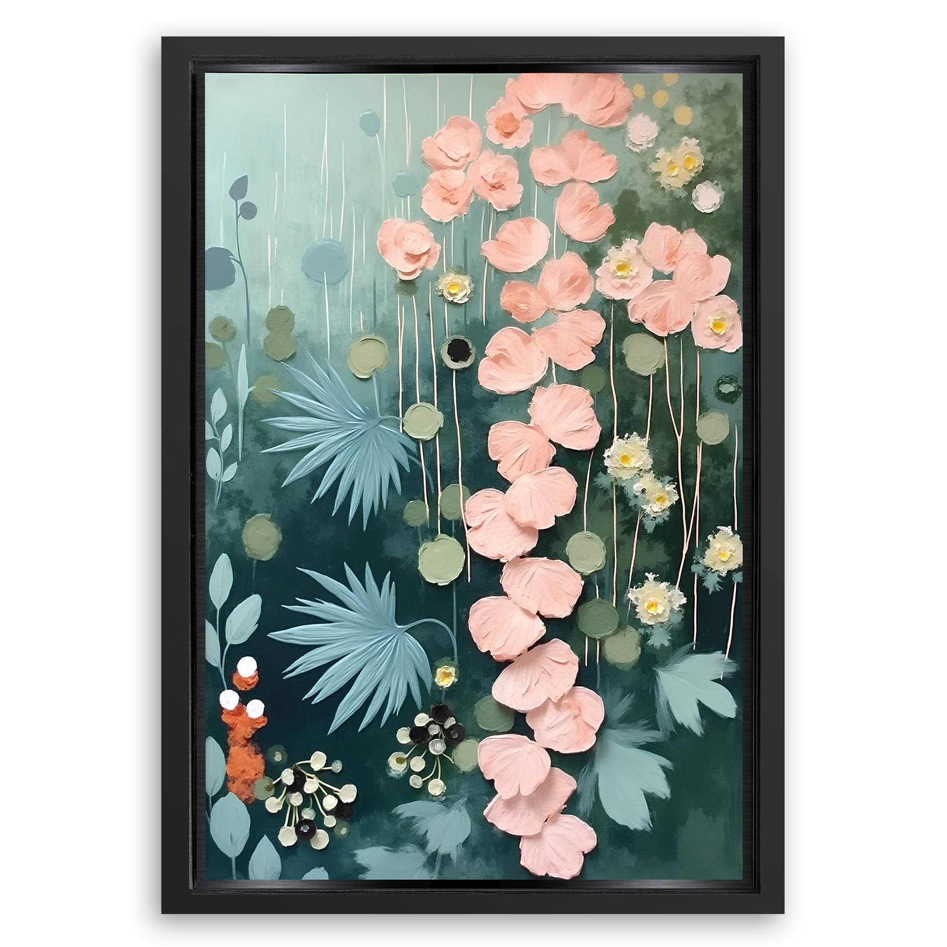 Save 33% When You Add A Frame To Your 36x24 Secret Garden Impasto Wall Art II Canvas Now
