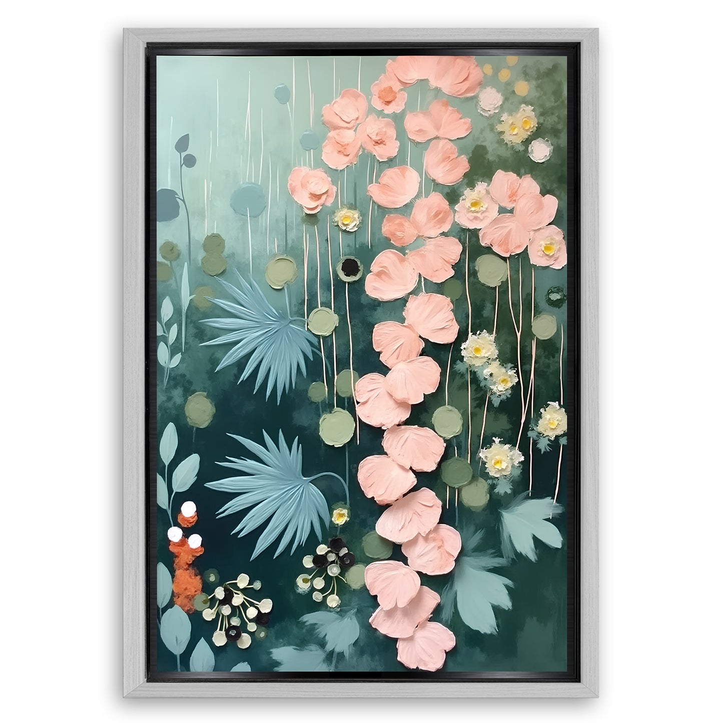 Save 33% When You Add A Frame To Your 36x24 Secret Garden Impasto Wall Art II Canvas Now