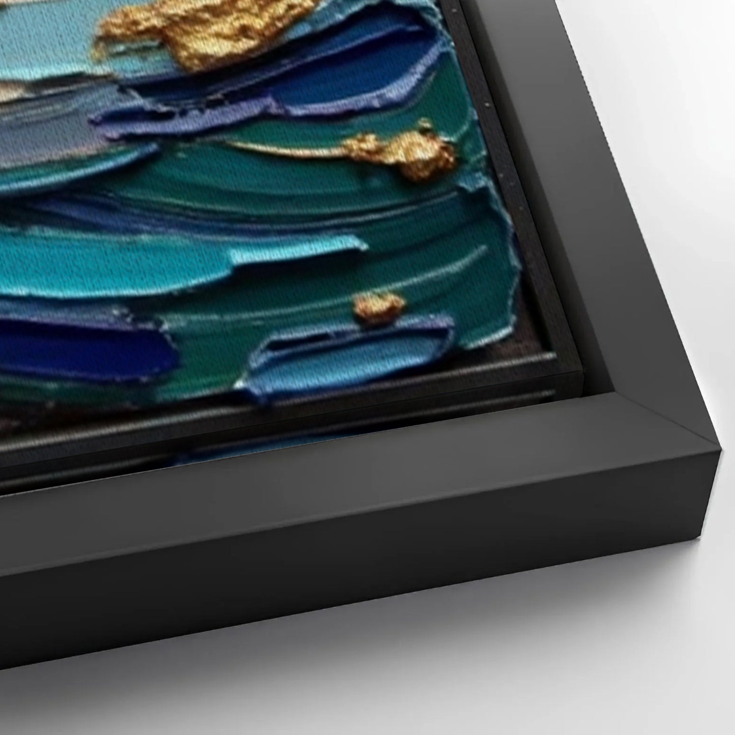 Save 33% When You Add A Frame To Your 18x12 Golden Tide Impasto Wall Art Canvas Now