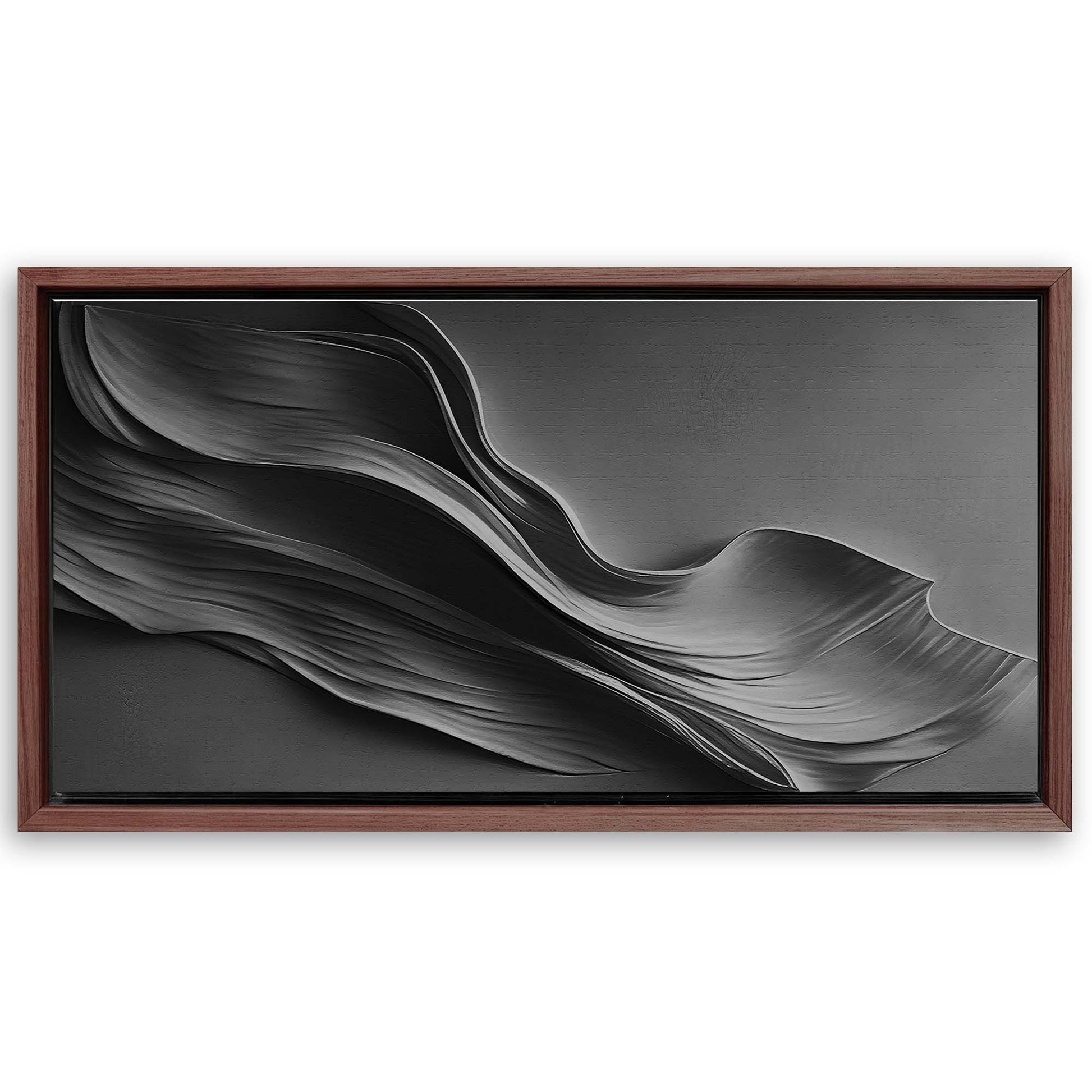 Save 33% When You Add A Frame To Your 48x24 Black Minimalist Wall Art Canvas Now