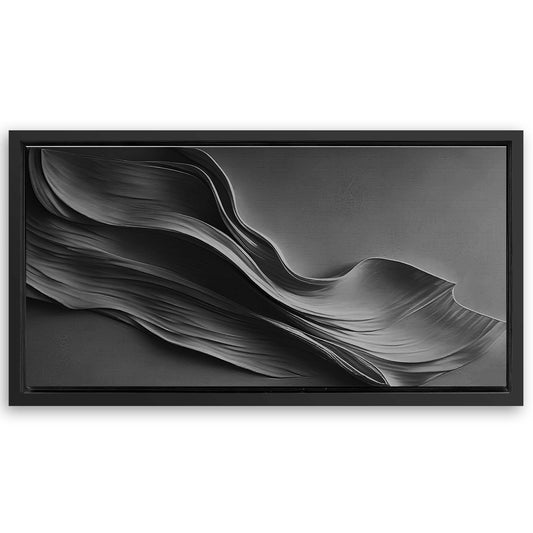 Save 33% When You Add A Frame To Your 48x24 Black Minimalist Wall Art Canvas Now