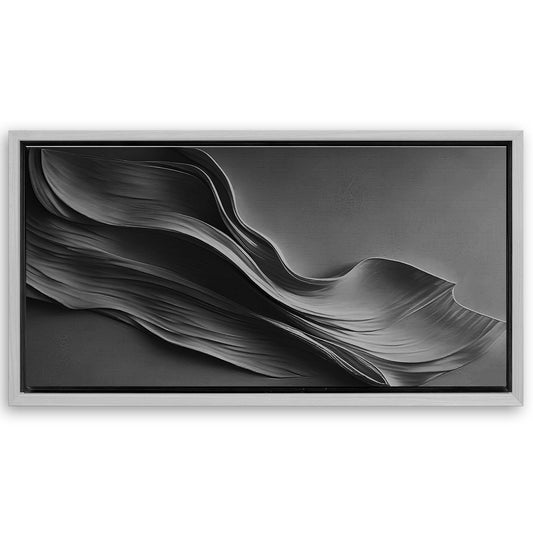 Save 33% When You Add A Frame To Your 48x24 Black Minimalist Wall Art Canvas Now