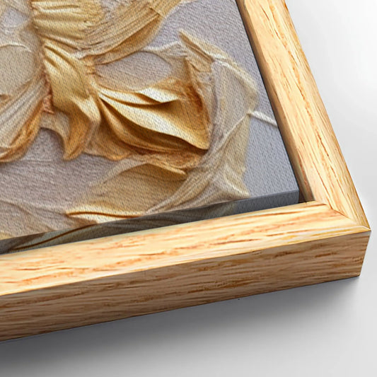 Save 33% When You Add A Frame To Your 24x16 Minimalist Wave Abstract Impasto Wall Art Canvas Now