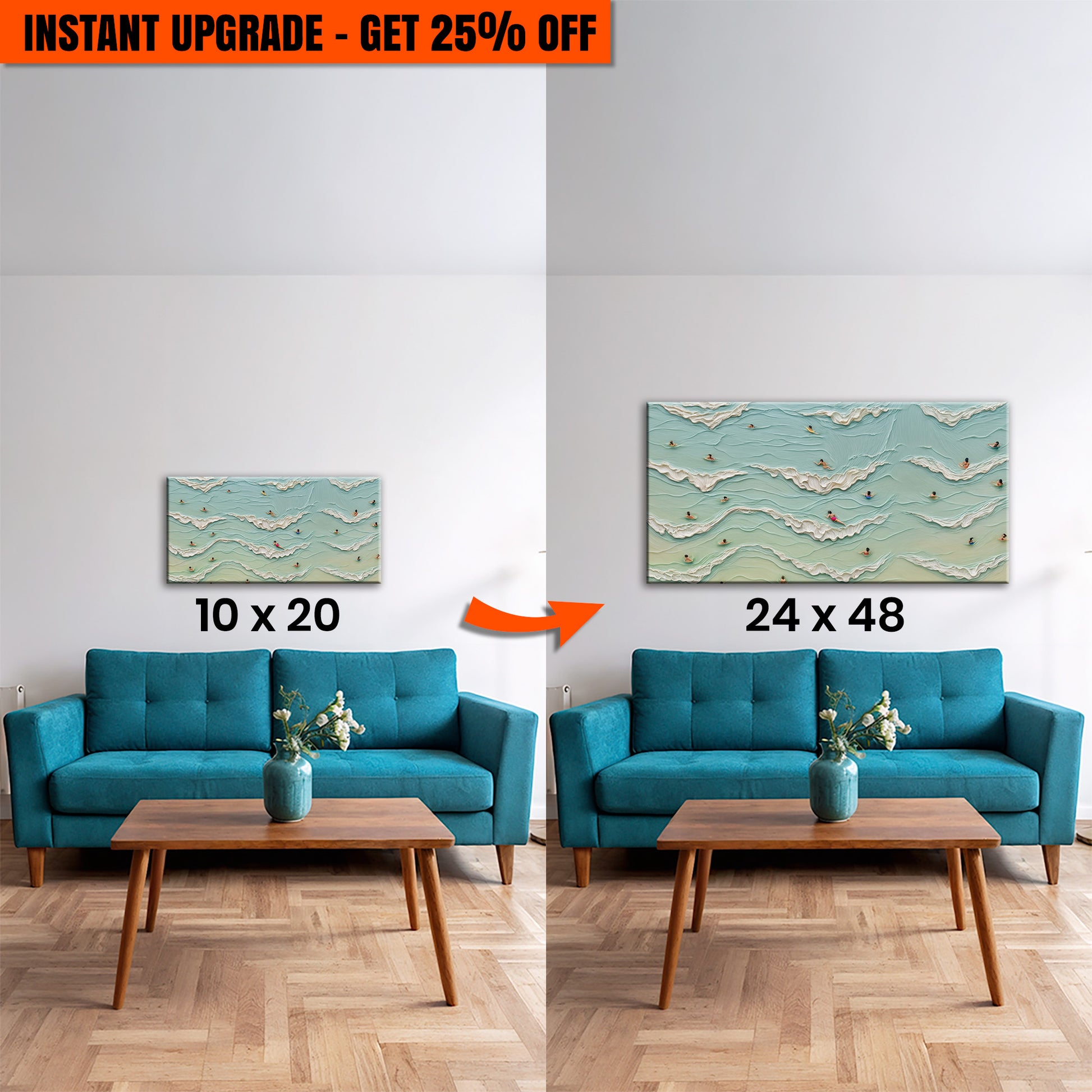 Upgrade Your 10x20 Inches 'Beach Days Wall Art II' To 24x48 Inches Canvas