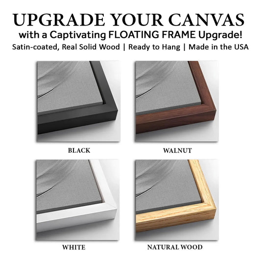 Save 33% When You Add A Frame To Your 60x30 Stormy Gray Minimalist Wall Art Canvas Now