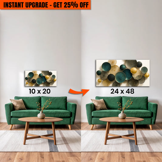 Upgrade Your 10x20 Inches 'Lotus Leaf Abstract Wall Art VIII' To 24x48 Inches Canvas