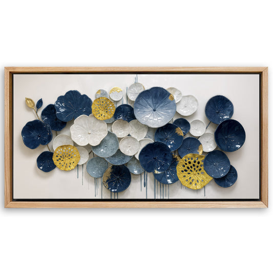 Save 33% When You Add A Frame To Your 48x24 Lotus Leaf Abstract Wall Art VII Canvas Now