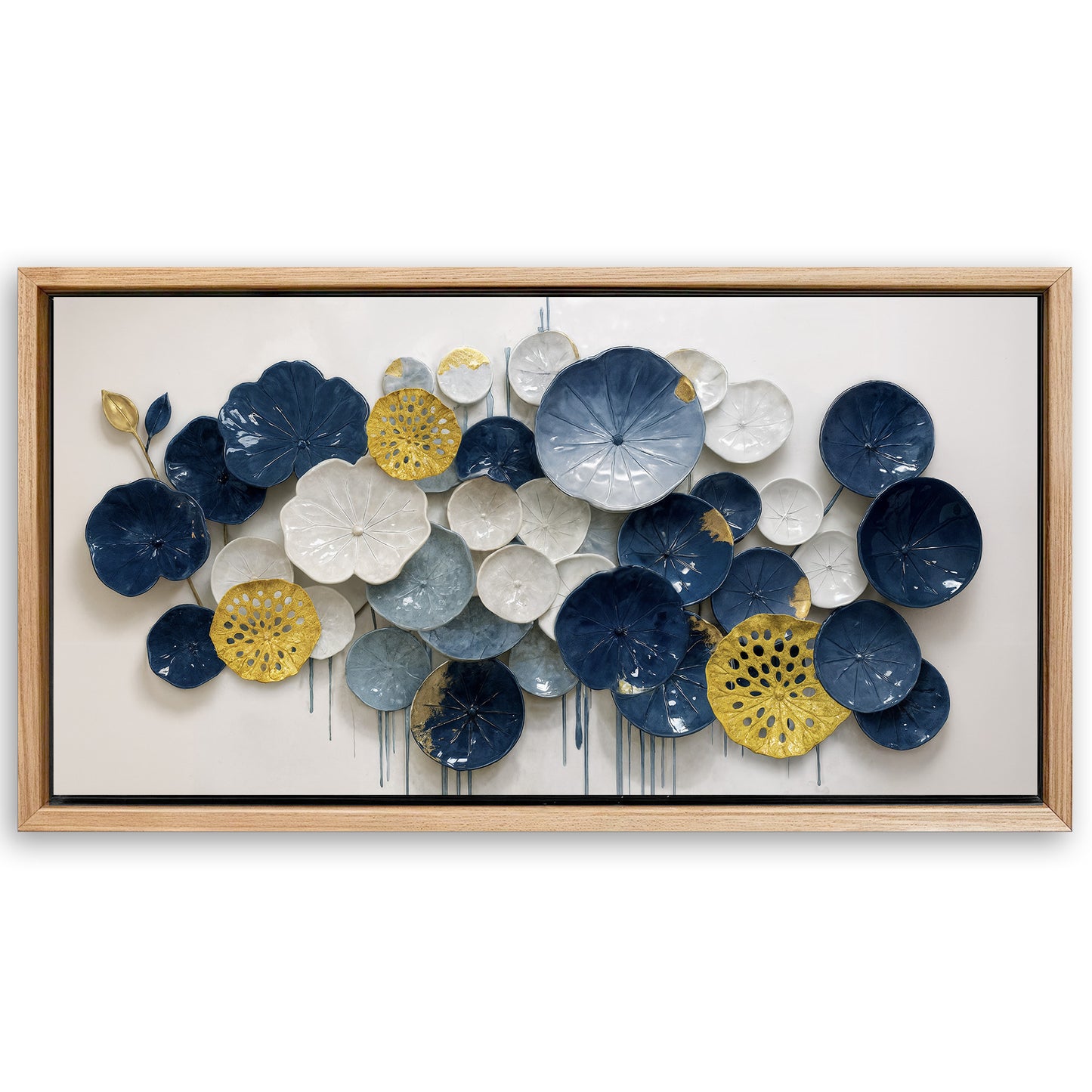 Save 33% When You Add A Frame To Your 60x30 Lotus Leaf Abstract Wall Art VII Canvas Now