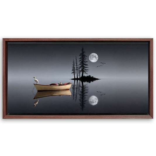 Save 33% When You Add A Frame To Your 60x30 Modern Minimalist Night Lake Wall Art Now