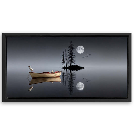 Save 33% When You Add A Frame To Your 48x24 Modern Minimalist Night Lake Wall Art Now