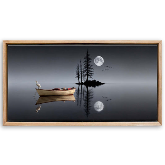 Save 33% When You Add A Frame To Your 60x30 Modern Minimalist Night Lake Wall Art Now
