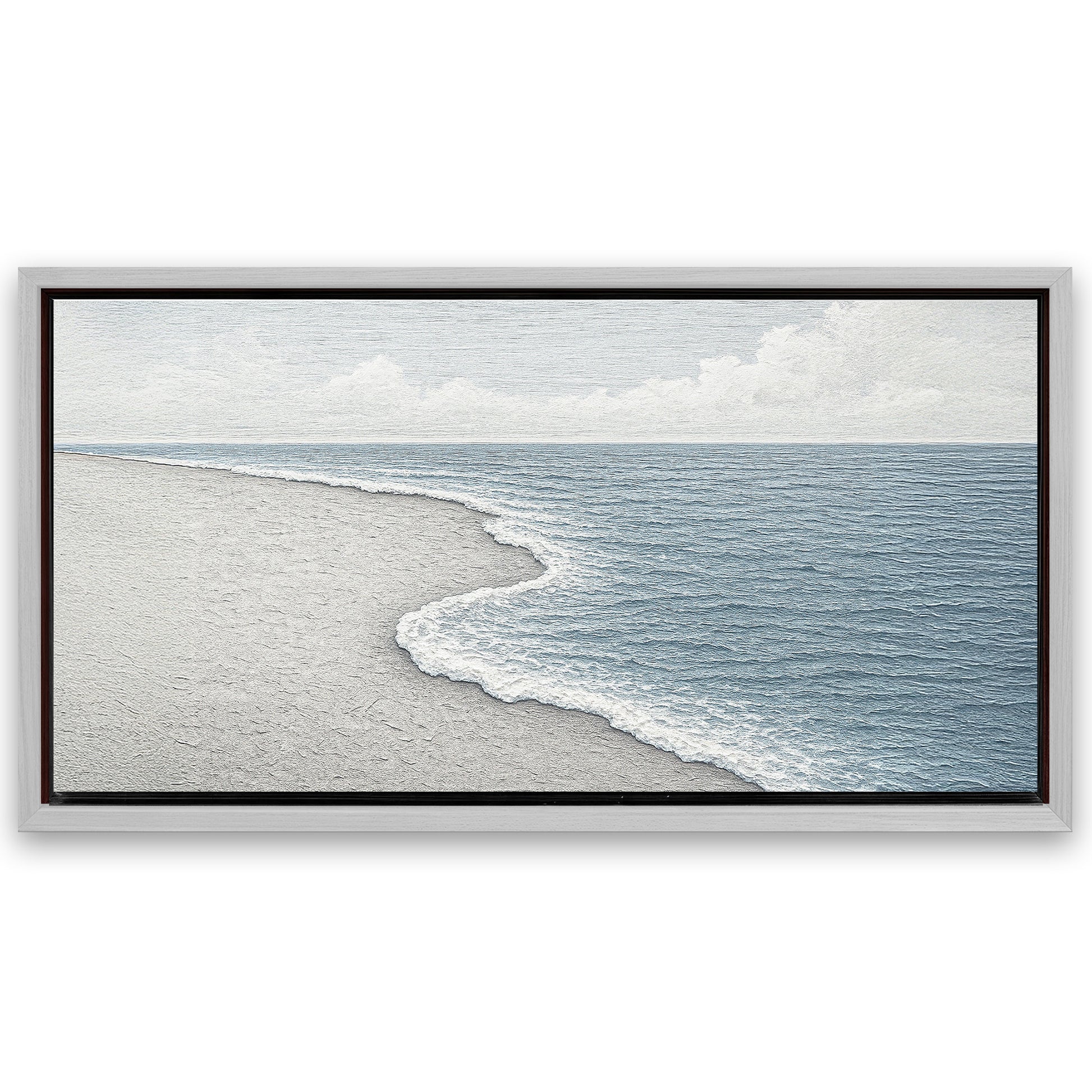 Save 33% When You Add A Frame To Your 48x24 Abstract Beach Shore Wall Art Canvas Now