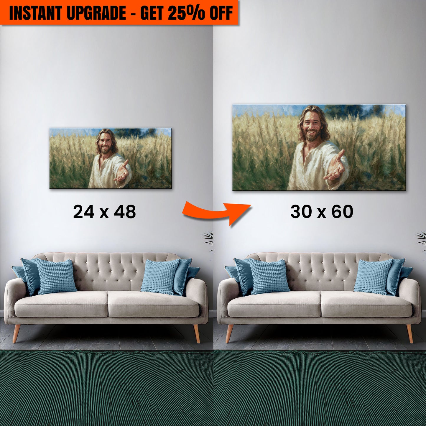 Upgrade Your 48x24 Inches 'Savior's Invitation Faith Wall Art III' Canvas To 60x30 Inches Canvas