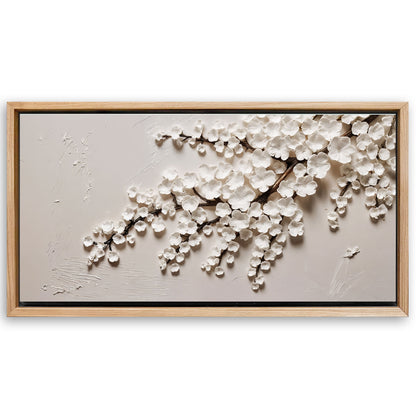 Save 33% When You Add A Frame To Your 20x10 White Cherry Blossom Wall Art Canvas Now