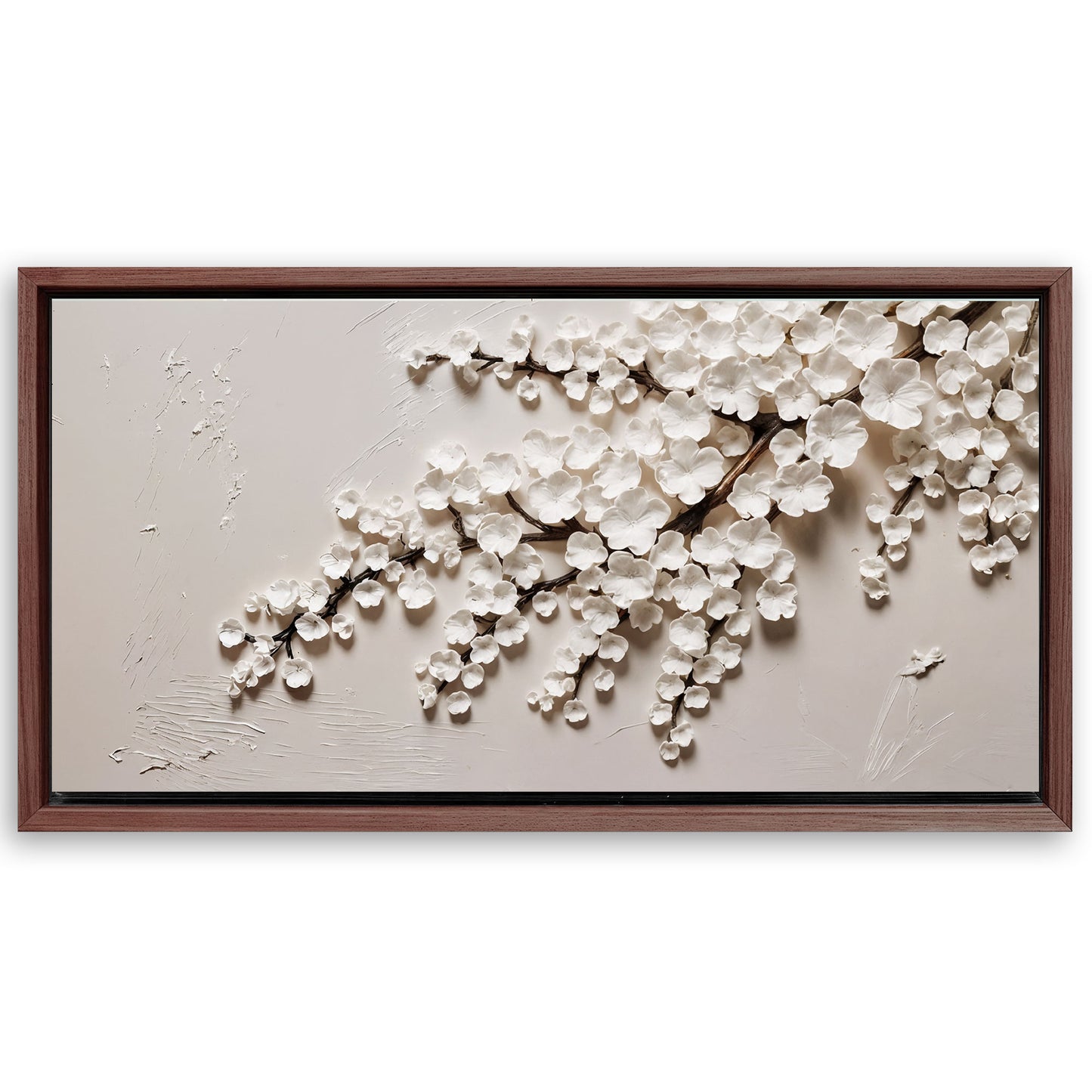 Save 33% When You Add A Frame To Your 60x30 White Cherry Blossom Wall Art Canvas Now