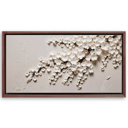 Save 33% When You Add A Frame To Your 60x30 White Cherry Blossom Wall Art Canvas Now