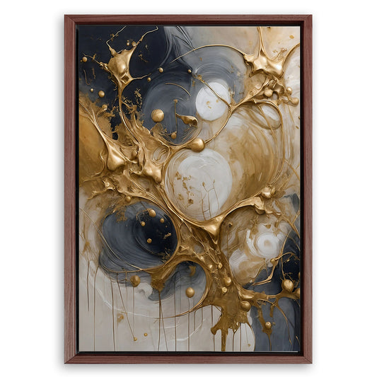 Save 33% When You Add A Frame To Your 18x12 Black and Gold Splash Wall Art Canvas Now