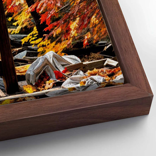 Save 33% When You Add A Frame To Your 36x24 Crossing Autumn Wall Art Canvas Now