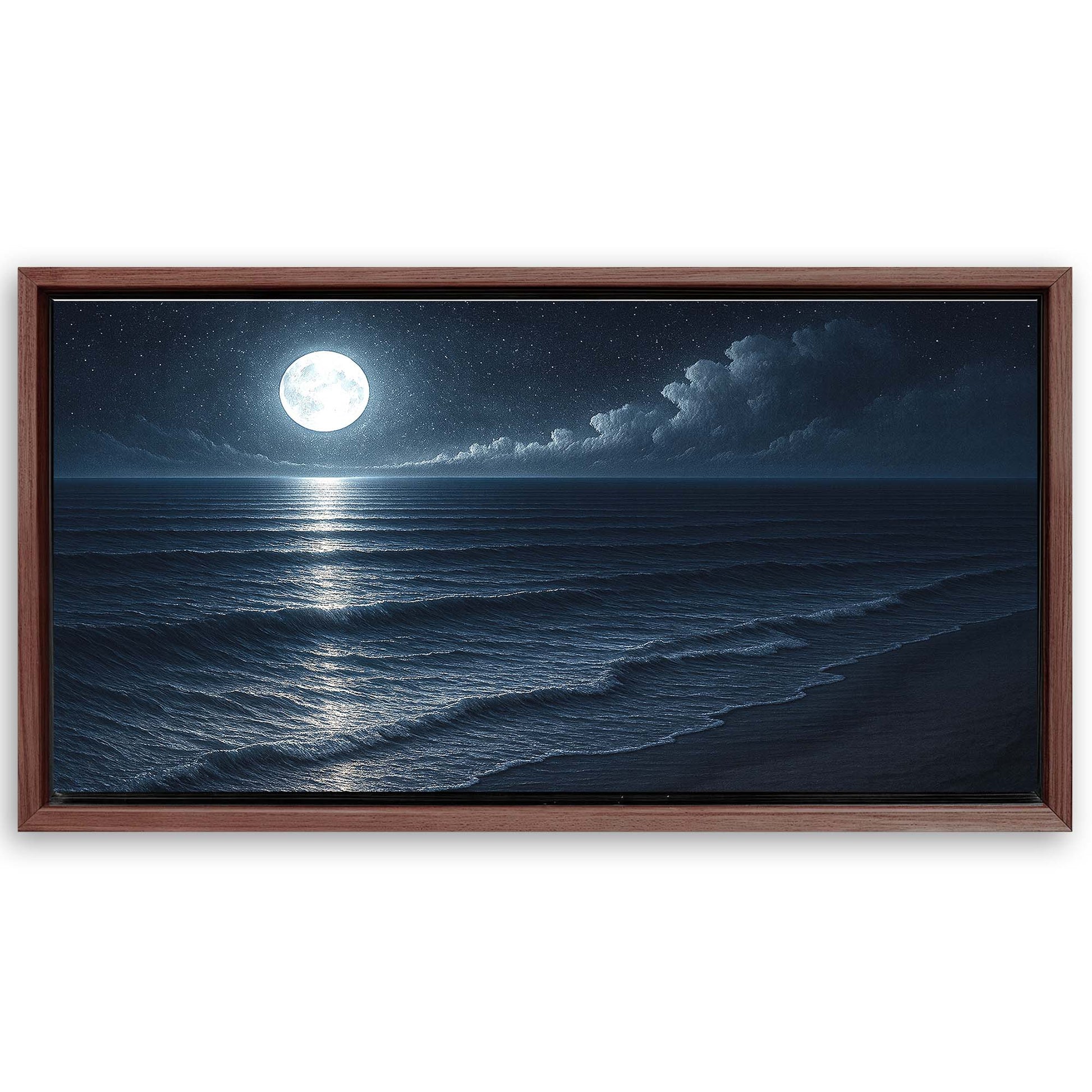 Save 33% When You Add A Frame To Your 20x10 Beach Shoreline Coastal Wall Art Canvas Now