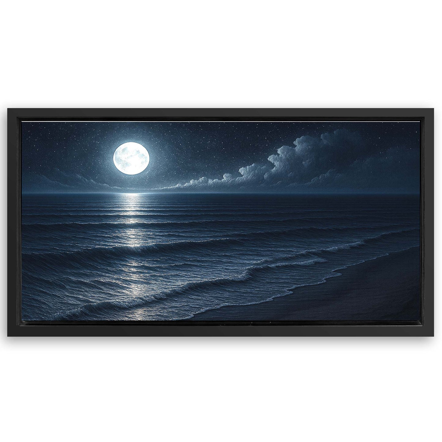 Save 33% When You Add A Frame To Your 48x24 Beach Shoreline Coastal Wall Art Canvas Now