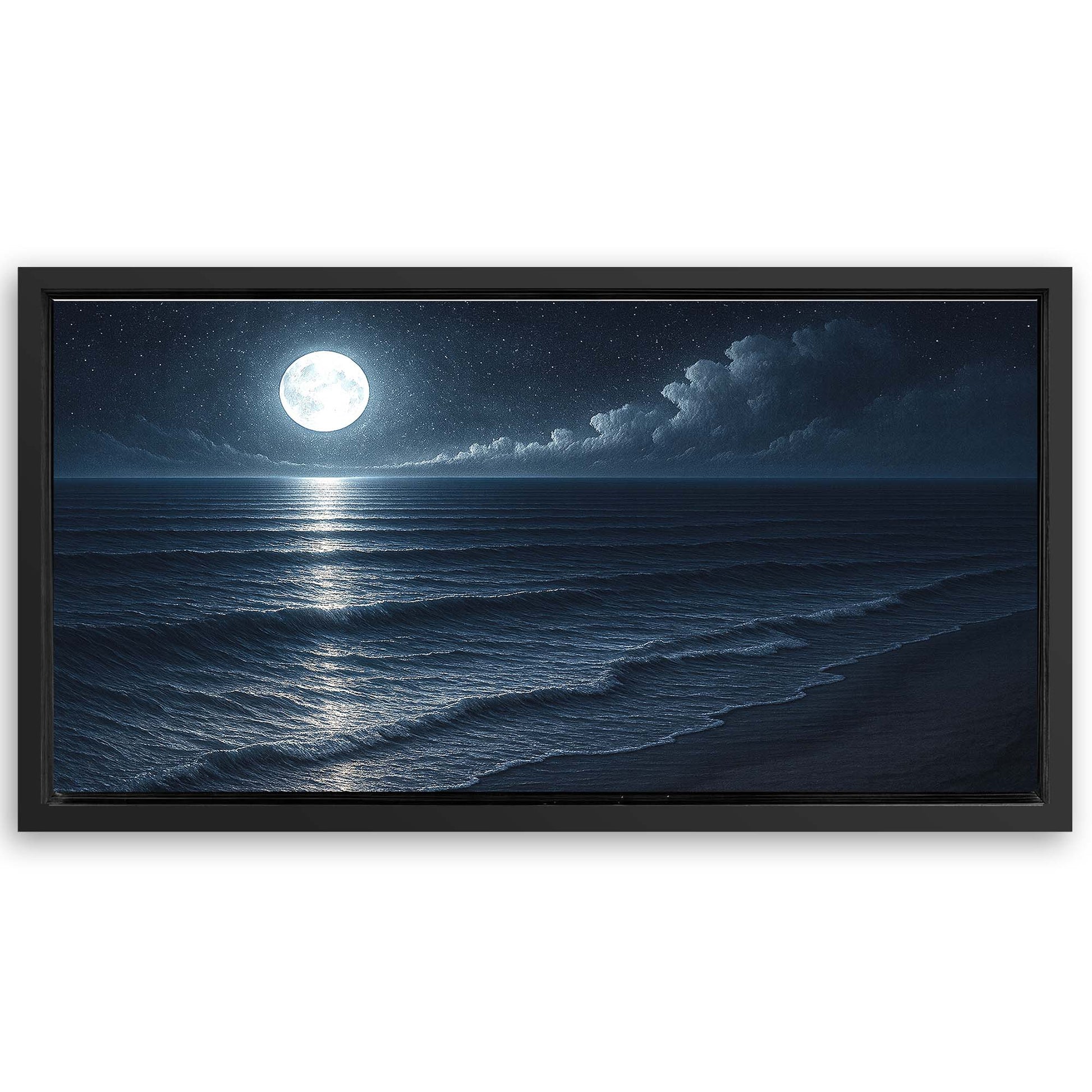 Save 33% When You Add A Frame To Your 60x30 Beach Shoreline Coastal Wall Art Canvas Now