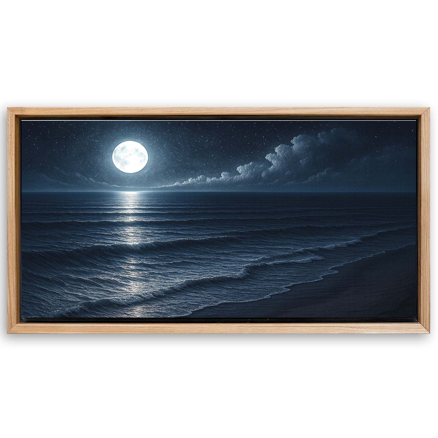 Save 33% When You Add A Frame To Your 48x24 Beach Shoreline Coastal Wall Art Canvas Now