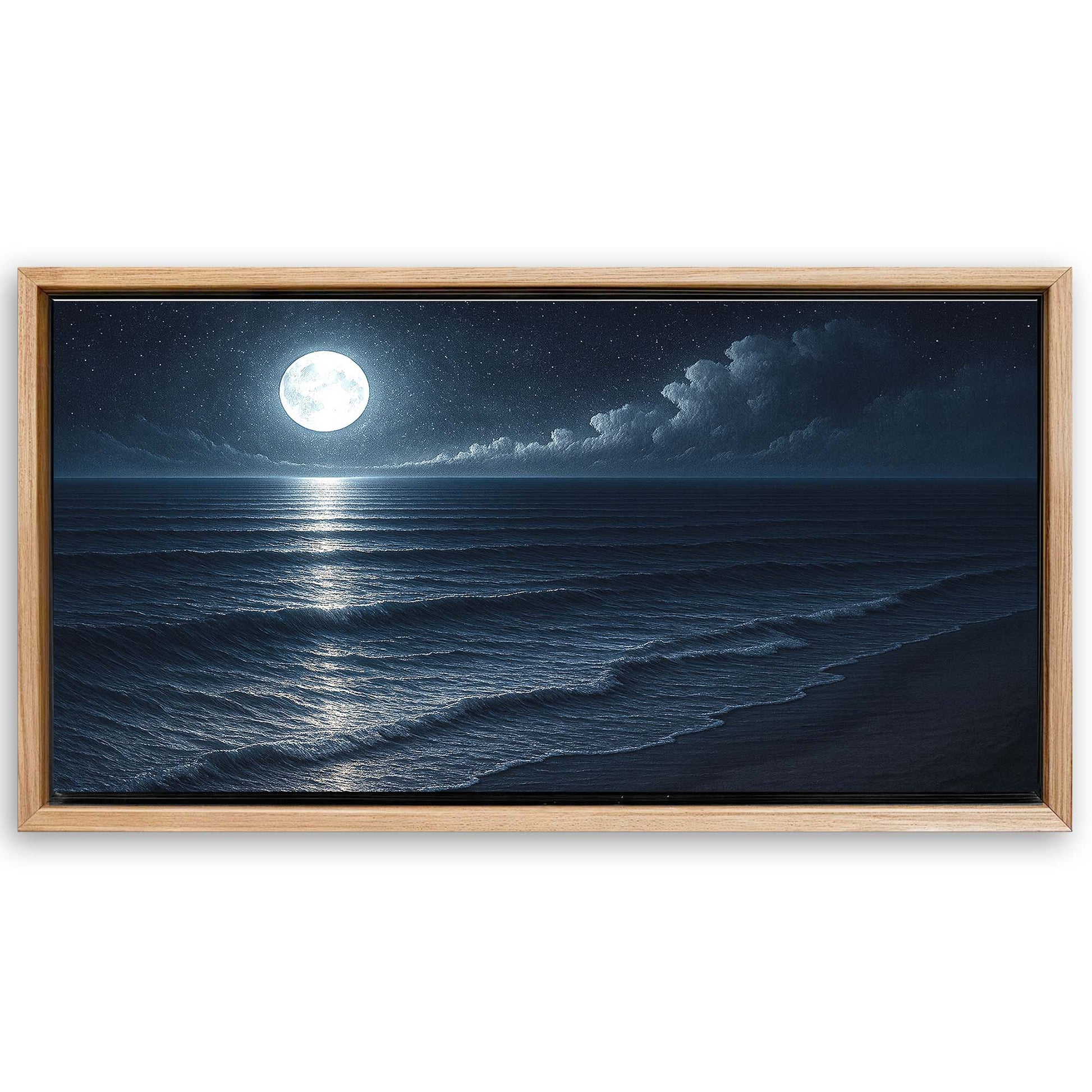 Save 33% When You Add A Frame To Your 48x24 Beach Shoreline Coastal Wall Art Canvas Now