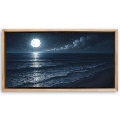 Save 33% When You Add A Frame To Your 48x24 Beach Shoreline Coastal Wall Art Canvas Now