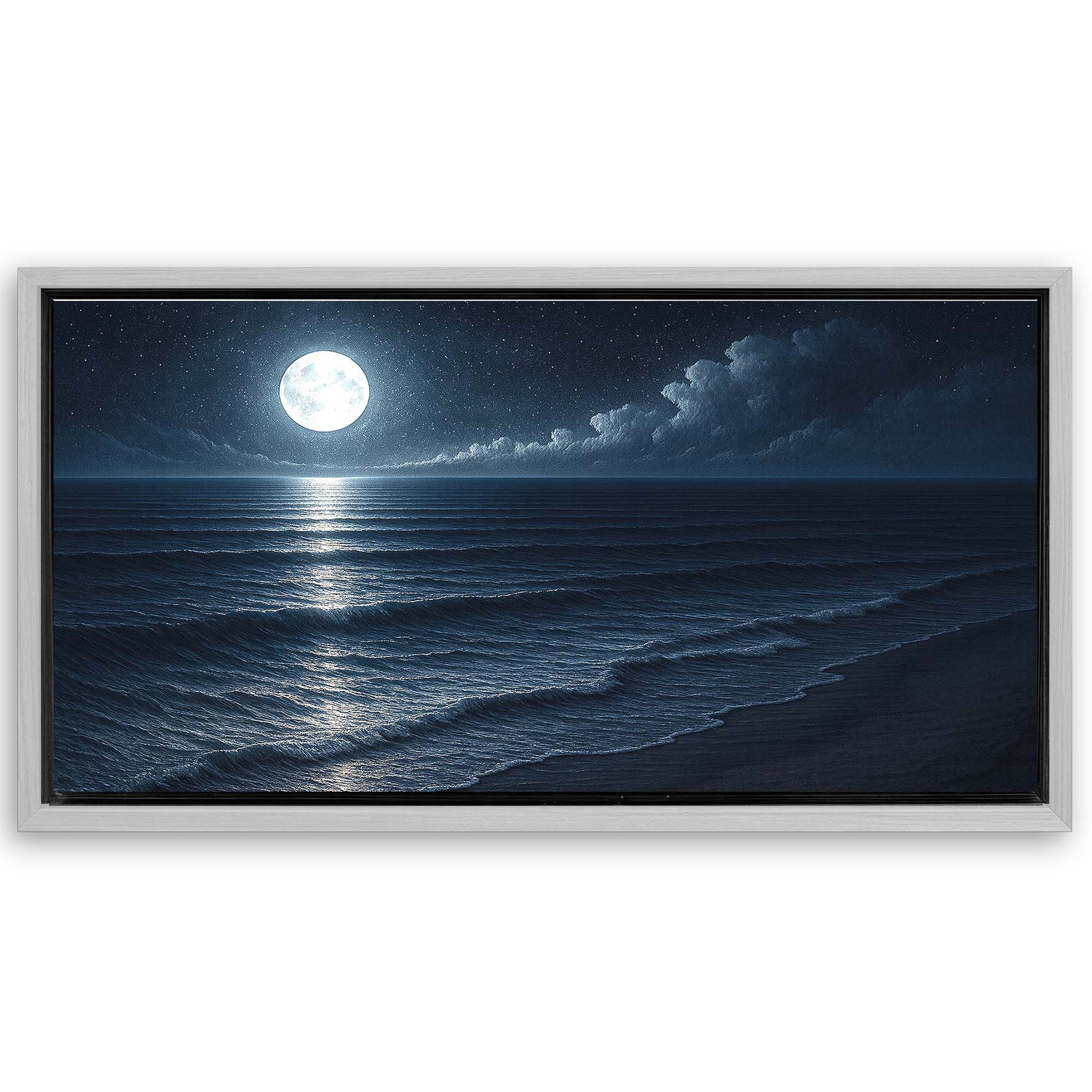 Save 33% When You Add A Frame To Your 60x30 Beach Shoreline Coastal Wall Art Canvas Now
