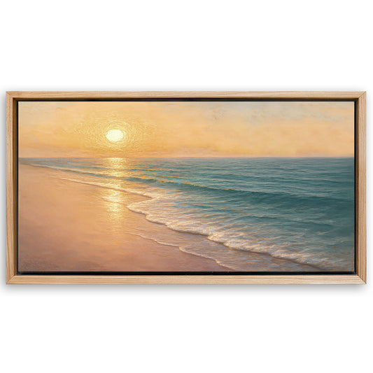 Save 33% When You Add A Frame To Your 20x10 Beach Shoreline Coastal Wall Art IV Canvas Now